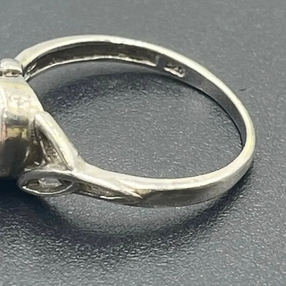 Sterling Silver 925‎ Celtic Knot Oval Bezel Set Red Ruby July Love Ring Sz 8.5